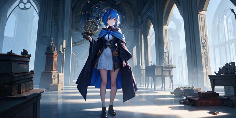 00253-3311980477-(Close-up_1.2), 1girl, solo, standing inside a fantasy clock tower, blue hair, white eyes, magician robes outfit, intricate back.png